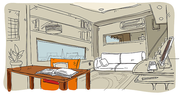 EPS 백그라운드 거실 일러스트 주택 실내 풍경 사람없음 인테리어 소파 도시 스케치 책상 국내일러스트 디자인 가구 의자 미술 내부 건물 파일형식 벡터