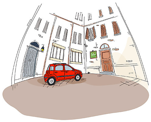 EPS 건축 백그라운드 일러스트 자동차 거리 주택 풍경 사람없음 야외 건물 도시 스케치 현관문 어안 국내일러스트 건축물 육상교통 미술 문 파일형식 벡터