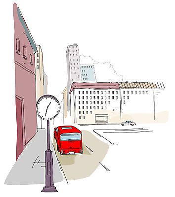 EPS 건축 도로 백그라운드 일러스트 교통시설 자동차 거리 주택 풍경 사람없음 야외 건물 도시 스케치 시계탑 주택가 도보 국내일러스트 건축물 길 육상교통 교통 미술 탑 시설 파일형식 벡터