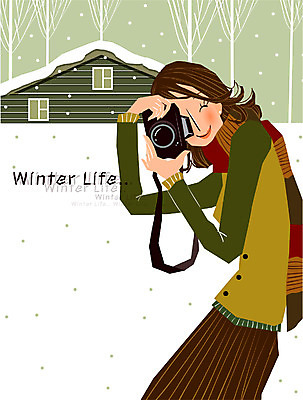 EPS 나무 우먼라이프 라이프스타일 계절 여자 설경 겨울 일러스트 주택 한명 사람 성인 취미 야외 라이프 생활 카메라 사진촬영 눈 여자만 여자한명만 성인여자만 성인만 국내일러스트 자연요소 식물 1 날씨 풍경 건물 전자제품 촬영 파일형식 벡터