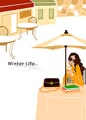 EPS 우먼라이프 라이프스타일 계절 여자 여유 커피 겨울 일러스트 탁자 휴식 한명 사람 성인 야외 라이프 생활 책 카페 핸드백 파라솔 테이크아웃 안식처 야외테이블 여자만 여자한명만 성인여자만 성인만 국내일러스트 1 감정 음료 가구 컨셉 가방 상점 파일형식 벡터