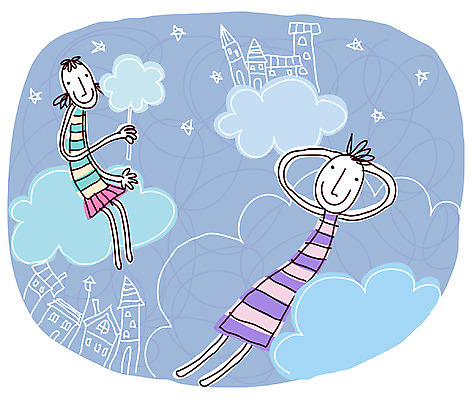 EPS 구름 캐릭터 커플 여자 남자 백그라운드 데이트 일러스트 상상 사랑 사람 야외 두명 상상캐릭터 솜사탕 일러캐릭터 자연요소 감정 관계 디저트 파일형식 벡터