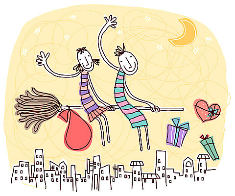 EPS 캐릭터 커플 여자 남자 데이트 일러스트 상상 하늘 선물 사랑 사람 야외 두명 판타지 달 하트 야간 빗자루 상상캐릭터 요술지팡이 일러캐릭터 자연요소 모양 감정 관계 청소도구 파일형식 벡터