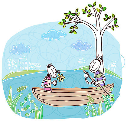 EPS 주간 나무 구름 커플 여자 남자 백그라운드 데이트 일러스트 사랑 사람 야외 두명 건물 연못 풀 선박 국내일러스트 자연요소 식물 건축물 감정 수상교통 관계 파일형식 벡터