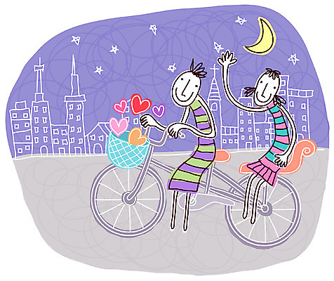 EPS 커플 공원 공공시설 여자 남자 별 백그라운드 데이트 일러스트 놀이 사랑 사람 야외 두명 마을 자전거 달 야간 2인용자전거 국내일러스트 자연요소 감정 관계 바이크 시설 파일형식 벡터