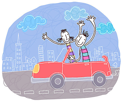 EPS 주간 커플 여자 남자 여행 백그라운드 일러스트 자동차 사랑 사람 야외 두명 드라이브 국내일러스트 자연요소 감정 육상교통 관계 운전 파일형식 벡터