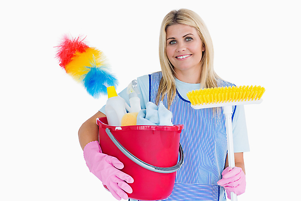 포토 JPG 해외이미지 백인 여자 행복 분홍색 장갑 한명 성인 30대 금발 앞치마 잡기 빗자루 청소 세제 양동이 흰배경 위생관리 해외202004 해외포토 서양인 1 헤어스타일 잡화 감정 컬러 백그라운드 모션 관리 사람 장년 흰색 청소도구 파일형식