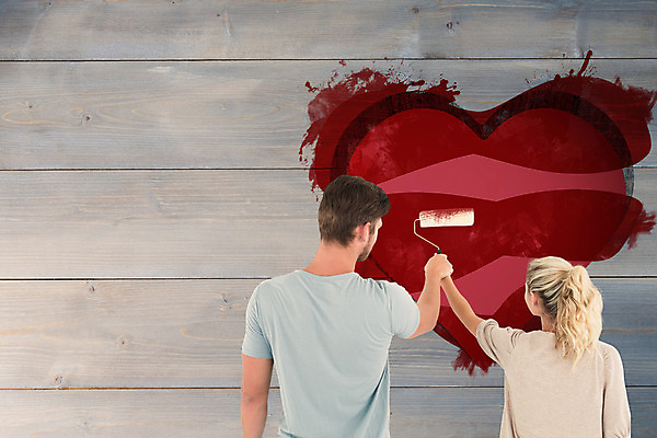 포토 JPG 해외이미지 백인 커플 여자 남자 행복 함께함 사랑 20대 두명 목재 빨간색 인테리어 낭만 흰색 하트 그림 DIY 해외202004 해외포토 모양 서양인 나무 디자인 감정 컬러 컨셉 재료 관계 사람 청년 취미 파일형식