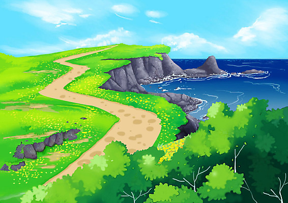 PSD 나무 백그라운드 일러스트 풍경 사람없음 초록색 제주도 절벽 제주도여행 해안절벽 국내일러스트 식물 컬러 여행 한국 파일형식