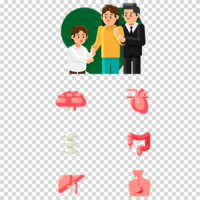 편집 편집이미지 여자 남자 중년 의학 건강 누끼 성인 세명 심장 소화기관 신장 척추 뇌 간 대장 PNG 건강검진 편집소스 뼈 사람 장기_의학 비뇨기관 검사_조사 파일형식