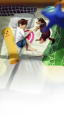 전신 PSD 한마리 남자 반려견 어린이 쿠션 일러스트 베개 한명 소년 반려동물 이불 침대 개 강아지 낮잠 반려 소년한명만 펫팸족 국내일러스트 동물 1 가구 포유류 침구 사람 잠 신조어 남자한명만 소년만 파일형식