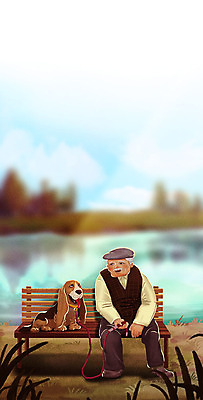 전신 PSD 나무 구름 모자 한마리 할아버지 노년 남자 반려견 벤치 의자 일러스트 휴식 한명 반려동물 강 갈색 산책 개 반려 노인남자한명만 펫팸족 국내일러스트 자연요소 식물 동물 1 잡화 컬러 가구 컨셉 포유류 사람 성인 신조어 남자한명만 노인남자만 파일형식