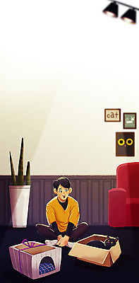 전신 PSD 한마리 남자 화분 액자 거실 일러스트 전등 선인장 한명 반려동물 상자 고양이 반려 남자한명만 반려묘 펫팸족 국내일러스트 식물 동물 1 포유류 조명 사람 신조어 남자만 파일형식