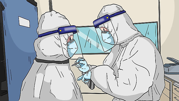 여자 남자 일러스트 마스크 성인 두명 진료 의료진 응급 응급상황 성인만 방호복 국내일러스트 AI파일 직업 옷 의학 사람 긴급 파일형식 벡터