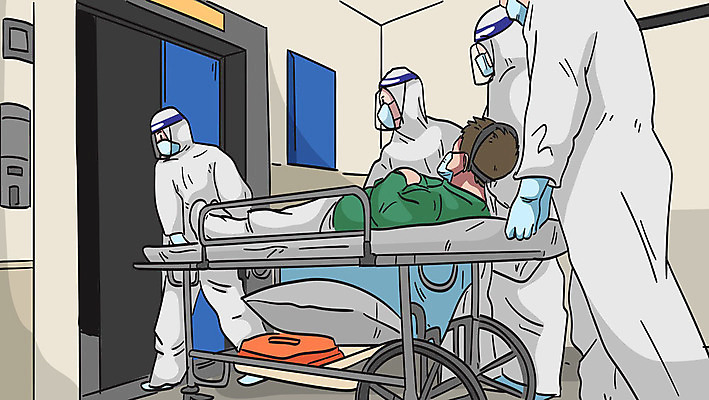 여자 남자 일러스트 마스크 여러명 성인 환자 의료진 의사 응급 응급구조 응급상황 환자수송 성인만 방호복 국내일러스트 AI파일 직업 옷 다수 의학 사람 긴급 파일형식 벡터