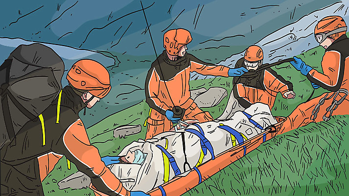 여자 남자 일러스트 여러명 성인 환자 응급 헬멧 구조원 구급대 구조헬기 응급구조 응급구조대 응급상황 이송 환자수송 성인만 국내일러스트 AI파일 직업 다수 의학 사람 긴급 헬리콥터 보호장비 파일형식 벡터