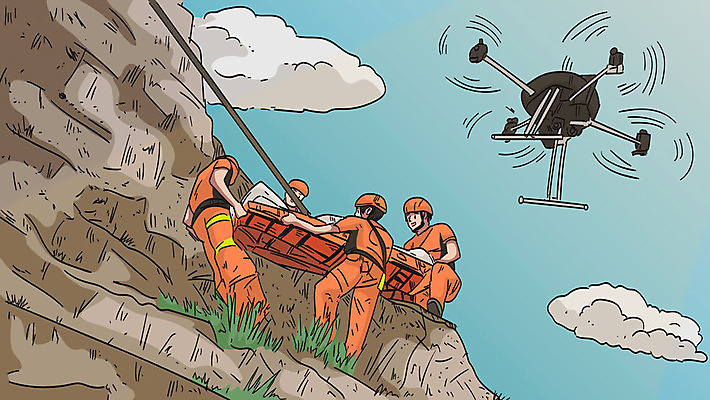 여자 남자 일러스트 여러명 성인 촬영 환자 응급 헬멧 구조원 구급대 드론 응급구조 응급구조대 응급상황 이송 환자수송 성인만 모빌리티 국내일러스트 AI파일 직업 교통수단 다수 의학 사람 긴급 보호장비 파일형식 벡터