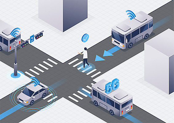 남자 일러스트 자동차 버스 정보기술 한명 사람 회색 흰색 횡단보도 신호등 IT산업 아이소메트릭 성인남자한명만 4차산업 5G 자율주행 모빌리티 국내일러스트 AI파일 1 산업 육상교통 교통수단 컬러 대중교통 기술 IT 운전 보행로 남자한명만 성인남자만 파일형식 벡터
