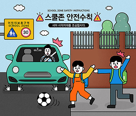 전신 교육 남자 어린이 일러스트 축구공 공 자동차 사람 상반신 성인 세명 손들기 놀람 안전수칙 공차기 사각지대 스쿨존 시야 어린이보호구역 에듀 에듀케이션 매뉴얼 남자만 스쿨팩 국내일러스트 AI파일 감정 육상교통 축구용품 모션 표정 안전 구역 보호구역 파일형식 벡터
