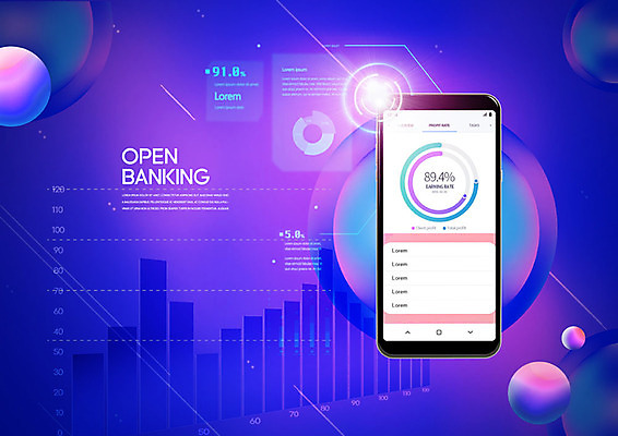PSD 편집이미지 통계 그래프 정보기술 사람없음 빛 스마트폰 보라색 스마트 결제 편리함 뱅킹 카피스페이스 스마트페이 오픈뱅킹 이미지편집 컬러 컨셉 기술 금융 핸드폰 스마트기기 공백 파일형식
