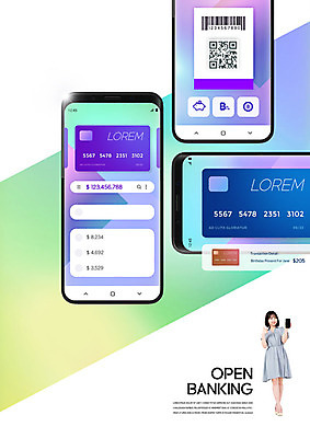PSD 편집이미지 여자 한명 들기 사람 20대 성인 스마트폰 컬러풀 한국인 신용카드 스마트 바코드 결제 편리함 QR코드 뱅킹 성인여자한명만 카피스페이스 스마트페이 오픈뱅킹 제로페이 이미지편집 1 컬러 컨셉 모션 동양인 청년 금융 핸드폰 스마트기기 공백 여자한명만 성인여자만 파일형식