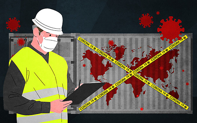 PSD 남자 일러스트 마스크 한명 상반신 성인 파란색 바이러스 컨테이너 사회이슈 무역 감염 수입 수출업 전염병 성인남자한명만 차단 코로나바이러스 팬데믹 델타변이바이러스 국내일러스트 1 산업 컬러 컨셉 사람 질병 남자한명만 성인남자만 파일형식