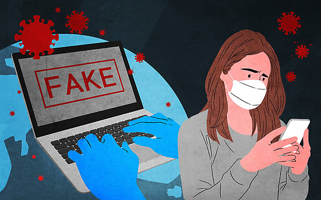 PSD 손 여자 지구 일러스트 마스크 한명 상반신 신체부위 파란색 노트북 스마트폰 바이러스 사회이슈 감염 온라인 소셜네트워크 전염병 코로나바이러스 가짜뉴스 팬데믹 델타변이바이러스 국내일러스트 1 컬러 컨셉 사람 전자제품 핸드폰 스마트기기 질병 파일형식