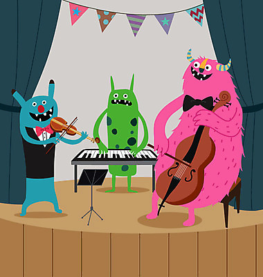 캐릭터 교육 연주 일러스트 학교 상상 사람없음 스쿨라이프 바이올린 즐거움 첼로 가랜드 몬스터 에듀 에듀케이션 전자피아노 학예회 스쿨팩 국내일러스트 일러캐릭터 AI파일 라이프스타일 감정 음악 현악기 피아노 파티용품 발표회 파일형식 벡터 찰현악기