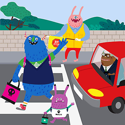 캐릭터 교육 안경 일러스트 학교 상상 자동차 사람없음 스쿨라이프 손들기 보행자 운전사 횡단보도 신호등 즐거움 건너기 몬스터 스쿨존 에듀 에듀케이션 안경낌 스쿨팩 국내일러스트 일러캐릭터 AI파일 직업 라이프스타일 잡화 감정 육상교통 모션 보행로 파일형식 벡터
