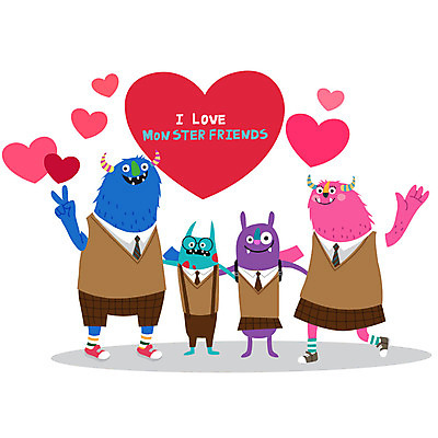 캐릭터 교육 교복 안경 일러스트 학교 상상 어깨동무 사랑 손짓 사람없음 친구 스쿨라이프 하트 즐거움 몬스터 에듀 에듀케이션 안경낌 스쿨팩 국내일러스트 일러캐릭터 AI파일 모양 라이프스타일 잡화 옷 감정 포즈 관계 모션 파일형식 벡터