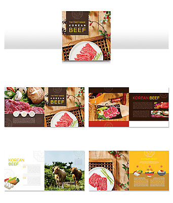 나무 템플릿 ZIP 음식 리플렛 생고기 육류 사람 팜플렛 사람없음 컬러풀 소고기 소 아스파라거스 한우 인디자인 INDD 이미지템플릿 식물 컬러 채소 식재료 포유류 파일형식