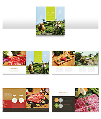 템플릿 ZIP 음식 리플렛 여러마리 생고기 육류 팜플렛 사람없음 초록색 소고기 풀 소 한우 육회 인디자인 INDD 이미지템플릿 식물 컬러 다수 식재료 포유류 파일형식