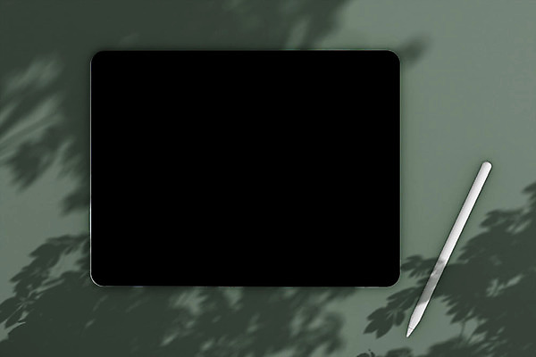 PSD 편집이미지 프레임 그림자 사람없음 초록색 스마트기기 태블릿 3D소스 3D 공간 흰색 입체 디지털합성 오브젝트 터치펜 목업 편집소스 편집3D 컬러 전자제품 펜 파일형식