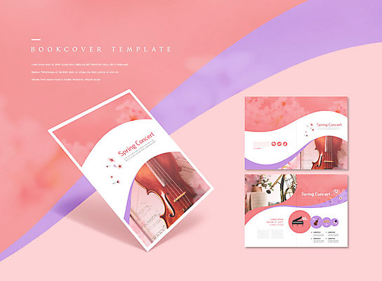 PSD 템플릿 표지디자인 북디자인 출판디자인 표지 꽃 ZIP 내지 악기 음악 리플렛 북커버 팜플렛 사람없음 컬러풀 봄 벚꽃 바이올린 악보 음악회 이미지템플릿 식물 계절 컬러 현악기 문화예술 공연 파일형식