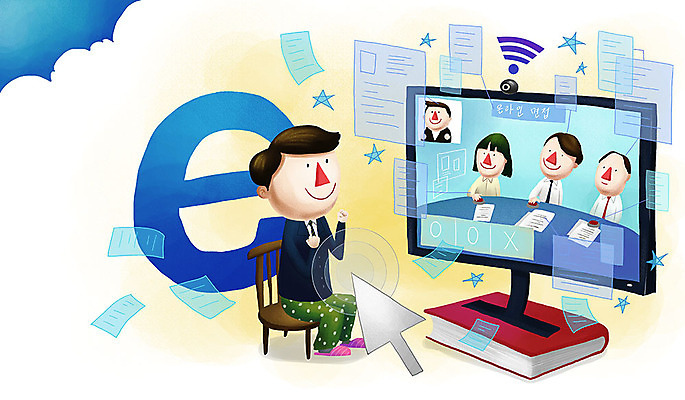 전신 PSD 여자 남자 화살표 인터넷 의자 일러스트 모바일 앉기 여러명 성인 책 컴퓨터 모니터 파이팅 사이버 면접 와이파이 온라인 채용 성인만 온택트 국내일러스트 가구 다수 비즈니스 모션 사람 전자제품 무선인터넷 파일형식