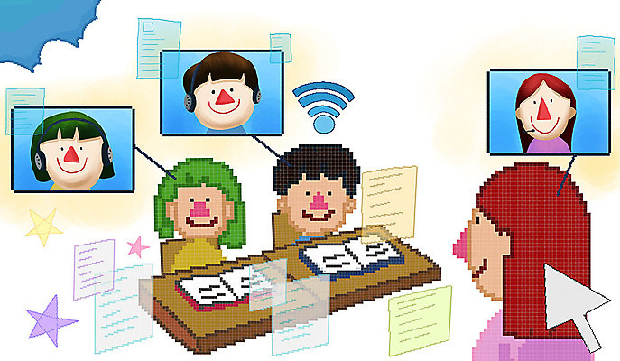 PSD 캐릭터 학생 여자 교육 남자 화살표 별 어린이 인터넷 일러스트 학교 모바일 여러명 상반신 책 교사 강의 사이버 책상 와이파이 온라인 가상공간 온라인강의 픽셀 아바타 가상현실 사회적거리두기 온택트 그린스마트스쿨 국내일러스트 일러캐릭터 자연요소 직업 캠페인 가구 다수 사람 무선인터넷 파일형식 한국판뉴딜 언택트