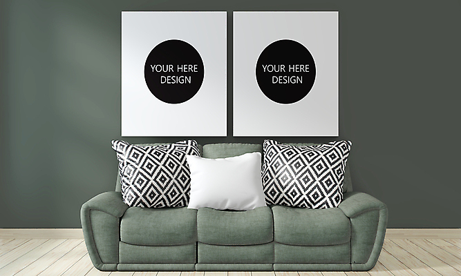 포토 JPG 해외이미지 무료이미지 포스터 쿠션 프레임 사람없음 초록색 인테리어 소파 캔버스 목업 해외202004 해외포토 디자인 컬러 의자 파일형식 무료콘텐츠