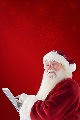 포토 JPG 해외이미지 노년 남자 크리스마스 한명 들기 상반신 옆모습 빨간색 태블릿 산타클로스 노인남자한명만 해외202004 해외포토 1 기념일 뷰포인트 컬러 모션 사람 성인 전자제품 스마트기기 남자한명만 노인남자만 파일형식