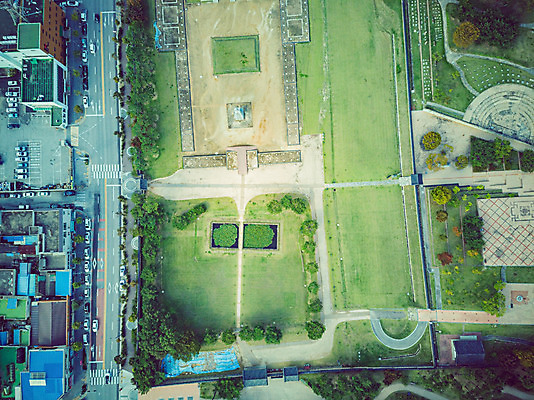 포토 JPG 주간 여행 한국 풍경 사람없음 야외 하이앵글 가을 항공촬영 국내여행 부여 부여정림사지 전경 국내포토 자연요소 계절 아시아 뷰포인트 충청남도 파일형식 탑뷰