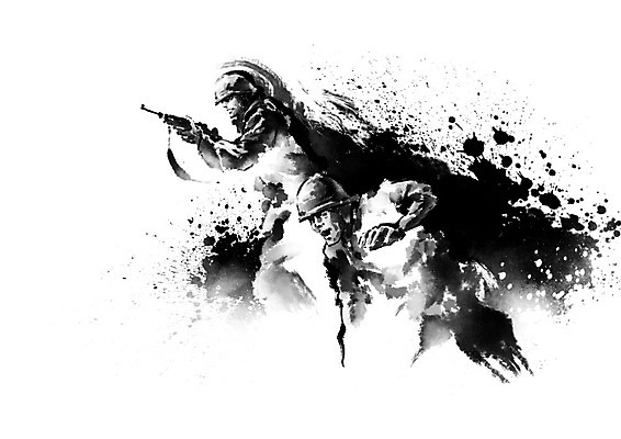 PSD 남자 무기 일러스트 캘리그라피 붓터치 두명 군인 총 전쟁 번짐 6.25전쟁 전진 남자만 호국보훈의달 국내일러스트 직업 사람 6월 국군 파일형식 효과