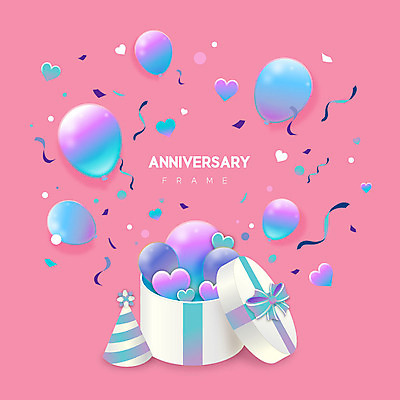 리본 분홍색 일러스트 프레임 사랑 이벤트 사람없음 선물상자 파티 하트 축하 풍선 프레임일러스트 국내일러스트 AI파일 모양 감정 컬러 컨셉 선물 상자 파일형식 벡터