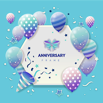 별 리본 일러스트 프레임 폭죽 이벤트 사람없음 파란색 축하 풍선 프레임일러스트 국내일러스트 AI파일 자연요소 컬러 컨셉 파일형식 벡터