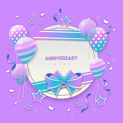별 리본 일러스트 프레임 이벤트 사람없음 보라색 축하 풍선 프레임일러스트 국내일러스트 AI파일 자연요소 컬러 컨셉 파일형식 벡터