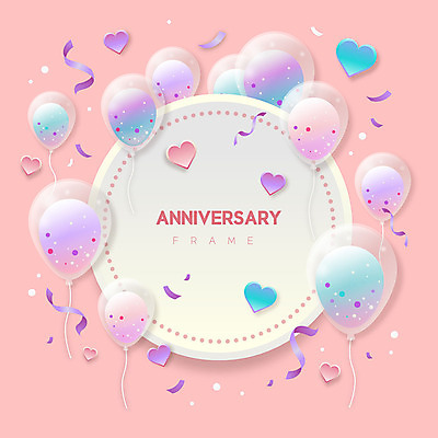 리본 분홍색 일러스트 프레임 이벤트 사람없음 하트 축하 풍선 파스텔톤 프레임일러스트 국내일러스트 AI파일 모양 컬러 컨셉 파일형식 벡터