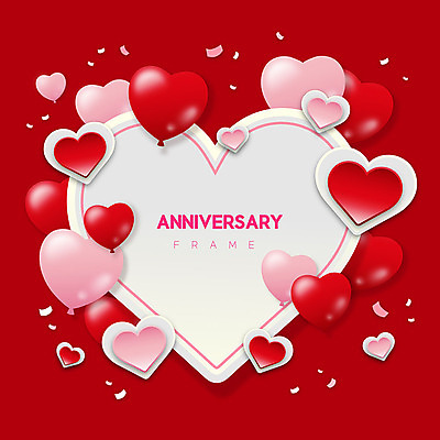 일러스트 프레임 사랑 이벤트 사람없음 빨간색 하트 축하 하트풍선 프레임일러스트 국내일러스트 AI파일 모양 감정 컬러 컨셉 풍선 파일형식 벡터