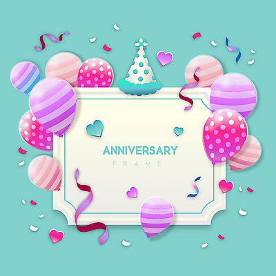 리본 일러스트 프레임 사랑 이벤트 사람없음 고깔모자 하트 축하 풍선 민트색 프레임일러스트 국내일러스트 AI파일 모양 모자_잡화 감정 컬러 컨셉 파일형식 벡터