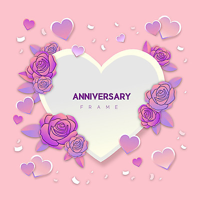 분홍색 일러스트 프레임 사랑 이벤트 사람없음 장미 하트 축하 프레임일러스트 국내일러스트 AI파일 모양 꽃 감정 컬러 컨셉 파일형식 벡터