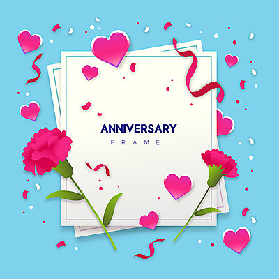 일러스트 프레임 사랑 이벤트 사람없음 파란색 하트 축하 편지지 카네이션 프레임일러스트 국내일러스트 AI파일 모양 꽃 감정 컬러 컨셉 편지 파일형식 벡터