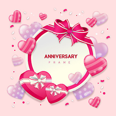 리본 분홍색 일러스트 프레임 사랑 이벤트 사람없음 선물상자 하트 축하 프레임일러스트 국내일러스트 AI파일 모양 감정 컬러 컨셉 선물 상자 파일형식 벡터