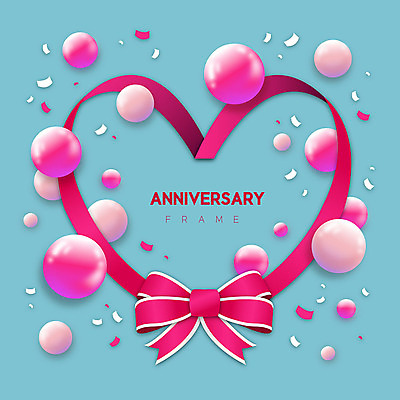 리본 일러스트 프레임 사랑 이벤트 사람없음 파란색 하트 축하 구슬 프레임일러스트 국내일러스트 AI파일 모양 감정 컬러 컨셉 파일형식 벡터